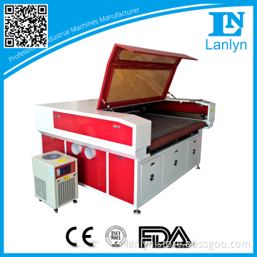 Alibaba Com Shenzhen Lanlyn RS1610T Double Head Cloth CO2 Sportswear Laser Cutting Machine